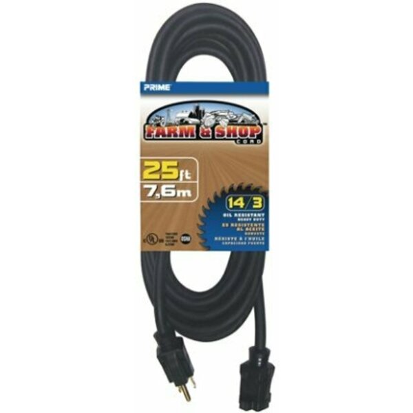 Prime Wire & Cable EXTENSION CORD 25 14/3 SJTOW BLACK EC532725